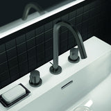 Ideal Standard Joy 3-Loch Waschtischarmatur in Brushed Gold mit Ablaufgarnitur, 127 mm Ausladung