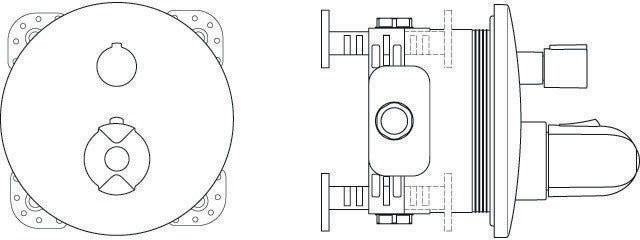 Ideal Standard CERATHERM 100 UP-Bausatz 2 Einzelthermostat EASY-Box chrom