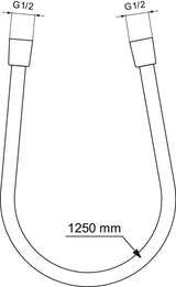 Ideal Standard Brauseschlauch Idealrain Atelier Idealflex 1250 mm Silver Storm