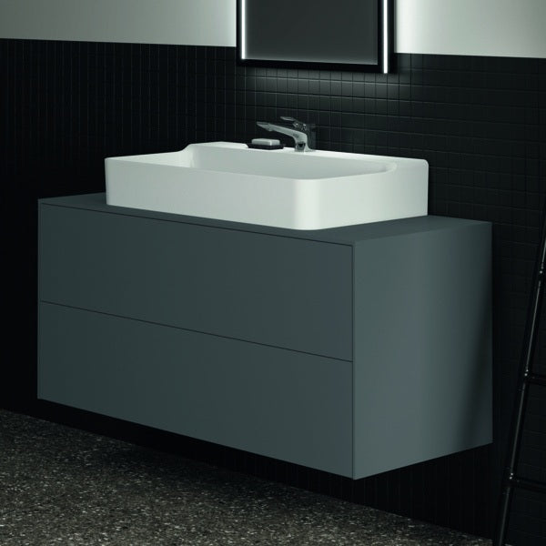 Ideal Standard Conca Waschtischunterschrank 1202 mm, 2 Auszüge, Push-Open, Weiß – Wandhängend
