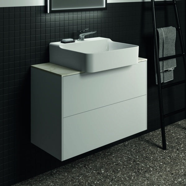 Ideal Standard Waschtischplatte Conca Keramik 802x373x6 mm Marmor Calacatta