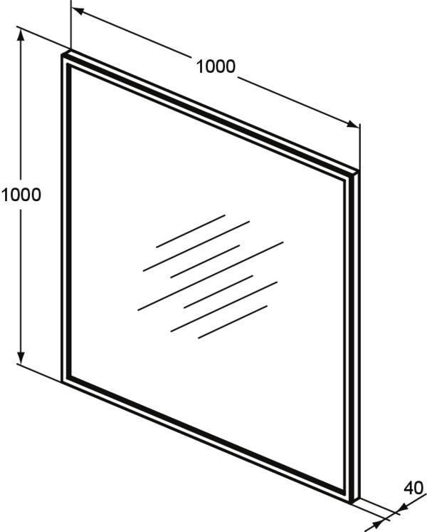 IDEAL STANDARD Conca Wandspiegel eckig 600x600 mm mit LED-Beleuchtung und Aluminiumrahmen