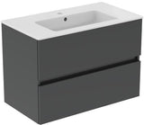Ideal Standard Eurovit+ Möbelpaket mit Waschtisch 51 cm, Unterschrank 50 cm und 2 Auszügen in Grau