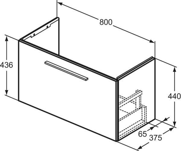 Ideal Standard i.life S Waschtischunterschrank 800 mm Weiß Matt mit 1 Auszug und Softclose