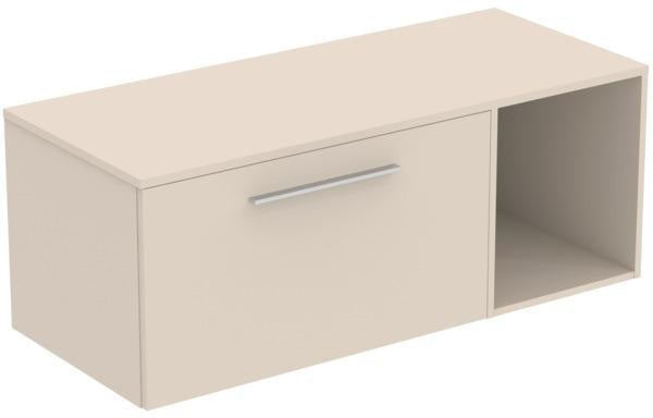 Ideal Standard i.life B Möbel-Set 120 cm mit Auszug & offenem Fach, Chrom/Weiß matt