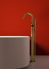 IDEAL STANDARD Joy Freistehende Wannenarmatur mit Stick-Handbrause 190mm in Brushed Gold