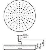 IDEAL STANDARD IDEALRAIN Regenbrause 300 mm chrom – Kopfbrause mit Antikalk-Funktion und Kugelgelenk