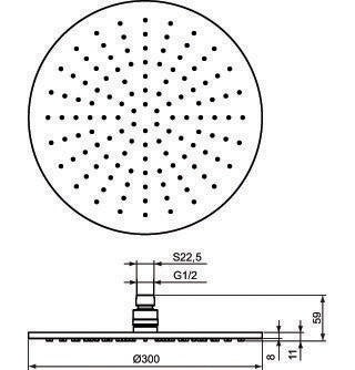 IDEAL STANDARD IDEALRAIN Regenbrause 300 mm chrom – Kopfbrause mit Antikalk-Funktion und Kugelgelenk