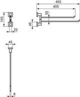 IDEAL STANDARD IOM Cube Doppelte Handtuchstange in Chrom – 455 mm, schwenkbar, Messing