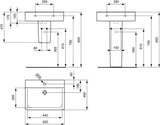 Ideal Standard Connect Cube Waschtisch 550x460mm, 1 Hahnloch, ohne Überlauf, Weiß