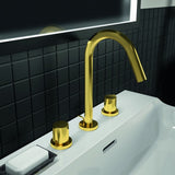 Ideal Standard Joy 3-Loch Waschtischarmatur in Brushed Gold mit Ablaufgarnitur, 127 mm Ausladung