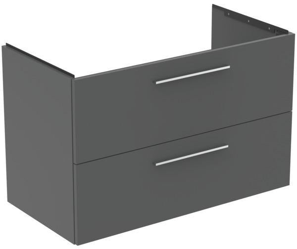 IDEAL STANDARD i.life B Möbelwaschtischunterschrank 1000 mm Weiß Matt, 2 Auszüge, Siphon links