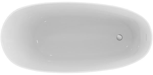 Ideal Standard Around Freistehende Körperform-Badewanne 1800x850x625mm Weiß mit Ablauf