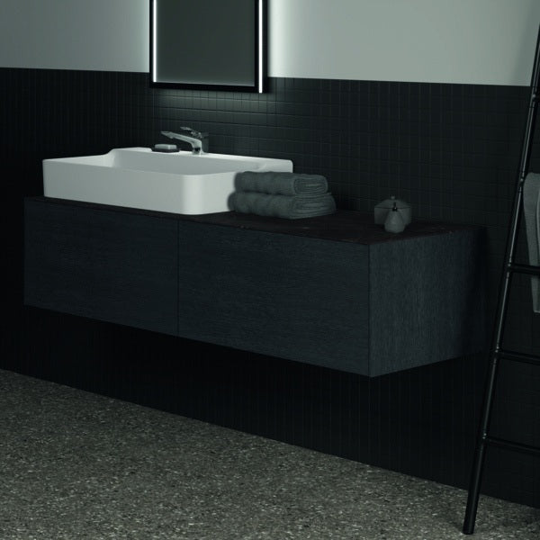Ideal Standard Waschtischplatte Conca aus Keramik, 1587x505x6 mm, Pietra Grau – Feinsteinzeug, Design Roberto Palomba