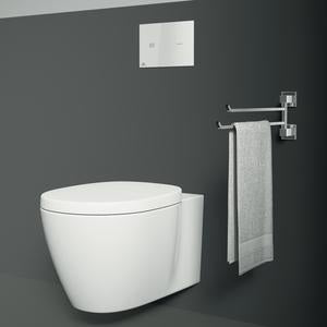 IDEAL STANDARD IOM Cube Doppelte Handtuchstange in Chrom – 455 mm, schwenkbar, Messing