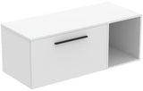 Ideal Standard i.life B Möbel-Set 120 cm mit 1 Auszug & 1 offenem Fach in Gr. Schwarz Weiß matt