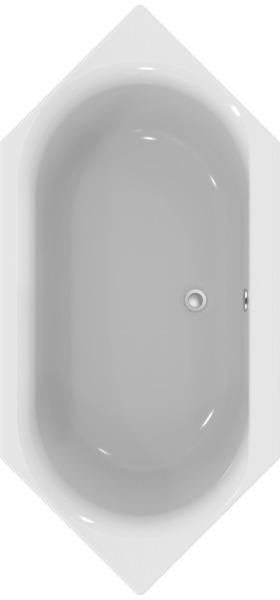 IDEAL STANDARD Sechseck-Badewanne Connect Air 1900x900x475mm Weiß – Designerwanne von Robin Levien