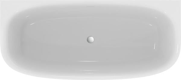 Ideal Standard D-Form-Badewanne Dea 1800x800mm mit Ablauf und Schürze, Weiß