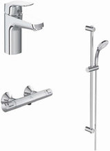 Ideal Standard Ceraflex Armaturenpaket Chrom – Waschtischarmatur, Brausethermostat & Brausekombination