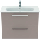 Ideal Standard i.life A Möbelpaket mit Waschtisch 80 cm und Unterschrank, Weiß matt, Chrom Griff