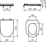 Ideal Standard i.life O WC-Sitz Sandwich Duroplast Weiß 350x435x45 mm