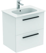 Ideal Standard i.life A Waschtisch-Set 60 cm mit Unterschrank, weiß matt, schwarzer Griff