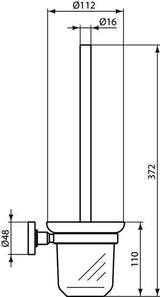 Ideal Standard IOM Bürstengarnitur aus Glas wandhängend in Chrom – mattglasierter Einsatz, verdeckte Befestigung