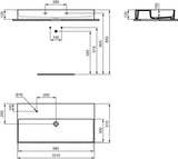 Ideal Standard Solos Waschtisch 1015 mm, 1 Hahnloch links, weiß geschliffen, ohne Überlauf