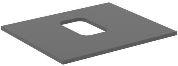 IDEAL STANDARD i.life B Waschtischplatte 602x507x18 mm Carbongrau matt – mittiger Ausschnitt