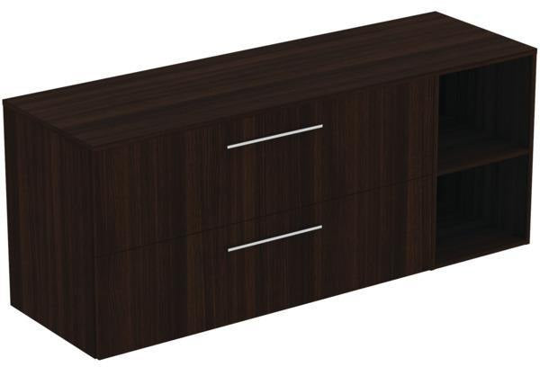 Ideal Standard i.life B Badmöbelset 160 cm – 2 Auszüge, 2 offene Fächer, Chrom/Weiß matt