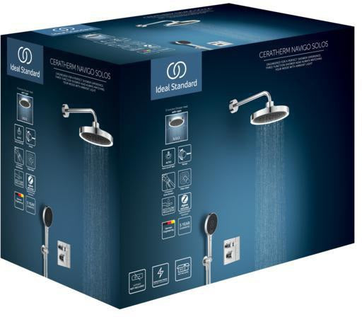 Ideal Standard Ceratherm Navigo Solos Brausethermostat Armaturen-Paket 02 CTherm, KB, HB Brushed Gold