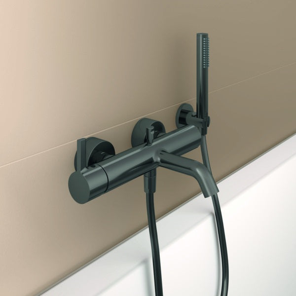 Ideal Standard Idealrain Atelier Brausehalter mit runder Rosette in Brushed Gold – Wandmontage