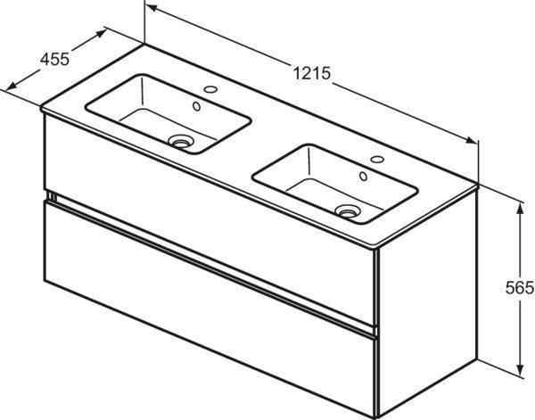 Ideal Standard Eurovit+ Möbelpaket mit Waschtisch 51 cm, Unterschrank 50 cm und 2 Auszügen in Grau