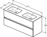 Ideal Standard Eurovit+ Möbelpaket mit Waschtisch 51 cm, Unterschrank 50 cm und 2 Auszügen in Grau
