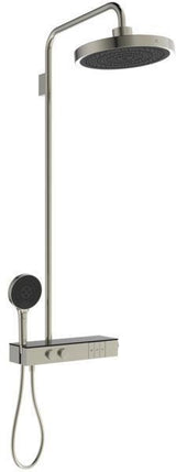 Ideal Standard Duschsystem Ceratherm Solos mit LED-Leuchtring Silver Storm – Thermostat, Kopf- & Handbrause