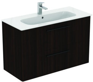 Ideal Standard i.life A Waschtischset 100 cm mit Unterschrank, weiß matt, schwarzer Griff