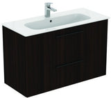 Ideal Standard i.life A Waschtischset 100 cm mit Unterschrank, weiß matt, schwarzer Griff