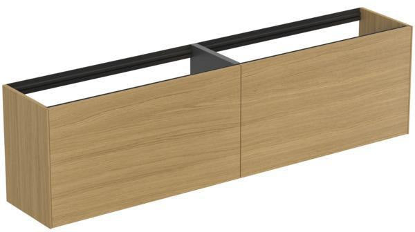 Ideal Standard Conca Waschtischunterschrank 1985 mm, 2 Auszüge, Anthrazit, wandhängend, ohne Platte