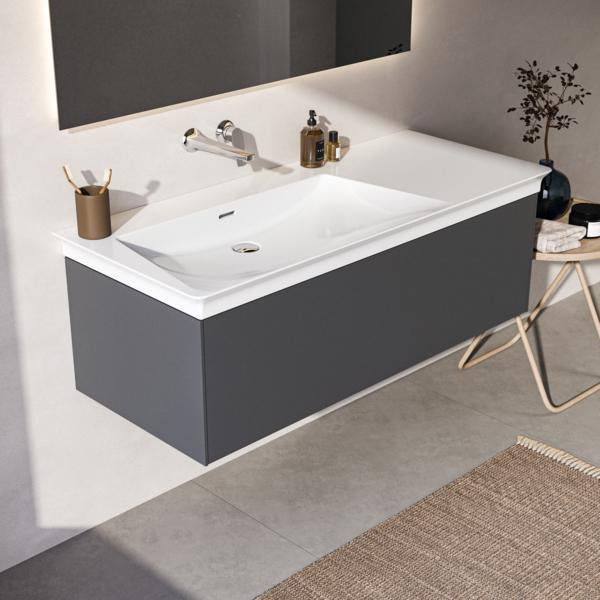 Ideal Standard Möbelwaschtisch La Dolce Vita 1260 mm ohne Hahnloch mit Überlauf, Ablage rechts, Weiß
