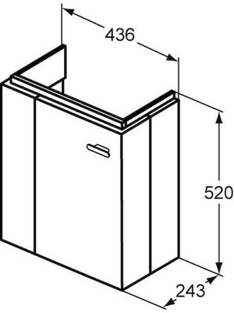 IDEAL STANDARD Connect Space Möbeltür Revisionsset in Mittelgrau Dekor für WTU E0370