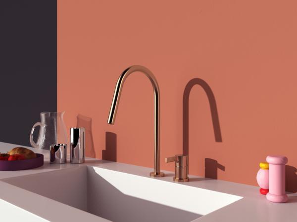 Ideal Standard Gusto Küchenarmatur 243 mm Ausladung Sunset Rose Einhebel-Spültischbatterie
