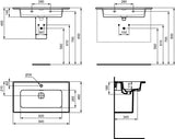 Ideal Standard Möbelwaschtisch Strada II 840x460mm – 1 Hahnloch, mit Überlauf, Weiß