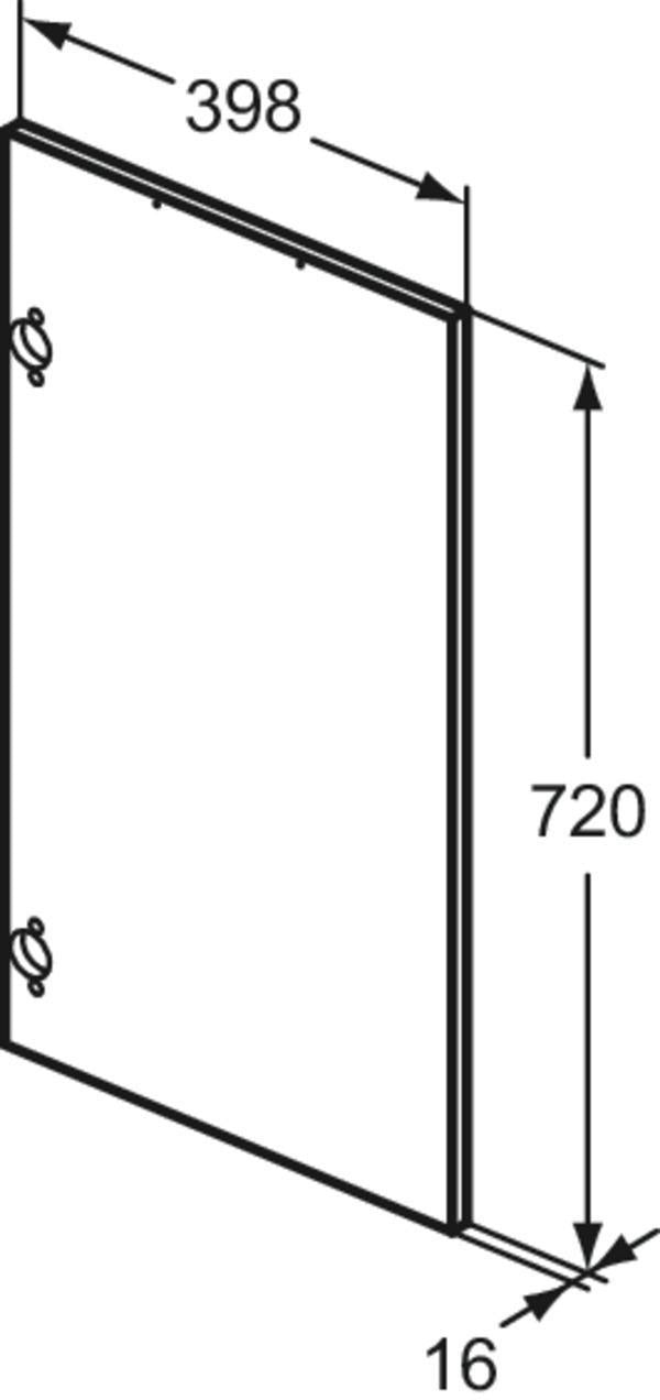 IDEAL STANDARD Eurovit+ Tür für Hochschrank 398x720 mm Hochglanz grau lackiert
