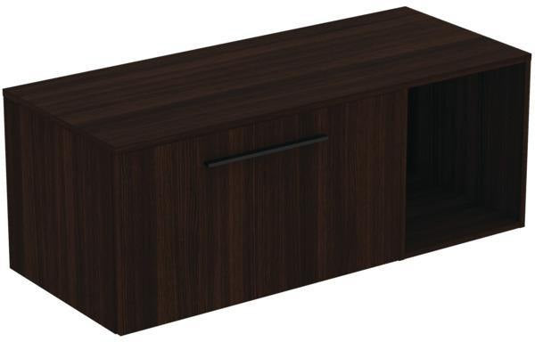 Ideal Standard i.life B Möbel-Set 120 cm mit 1 Auszug & 1 offenem Fach in Gr. Schwarz Weiß matt