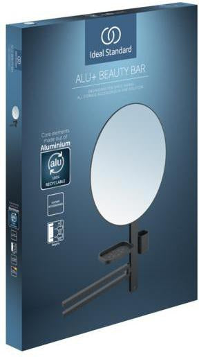 Ideal Standard Beauty Bar Accessoires-Kombi Alu+ L800 mit Kosmetikspiegel Ø508 mm Silver