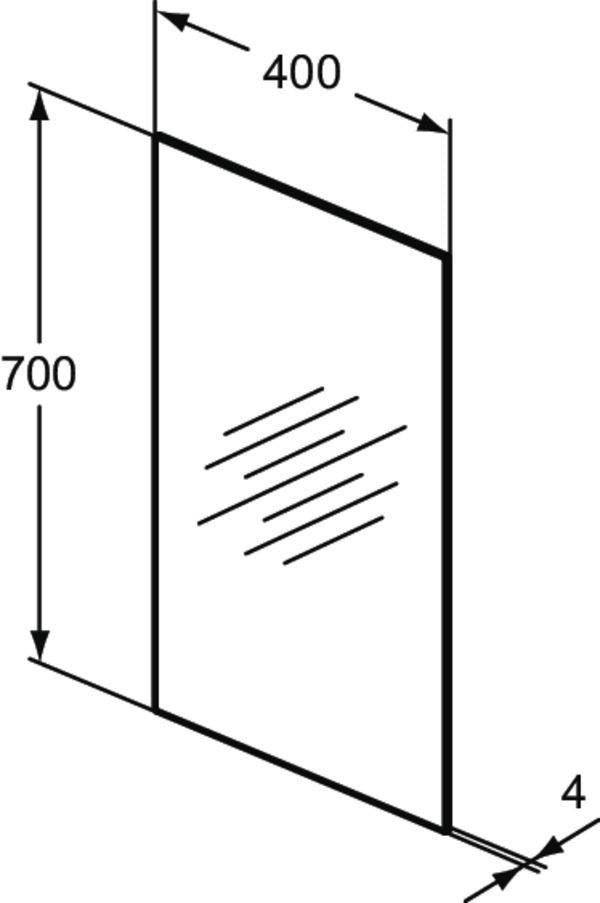 IDEAL STANDARD Mirror&Light Wandspiegel 400x700 mm – Rechteckiger Spiegel mit klarem Glas