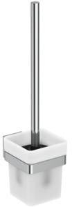 IDEAL STANDARD IOM Cube WC-Bürstengarnitur mit Glasbehälter in Chrom – wandhängend, verdeckte Befestigung