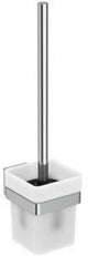 IDEAL STANDARD IOM Cube WC-Bürstengarnitur mit Glasbehälter in Chrom – wandhängend, verdeckte Befestigung