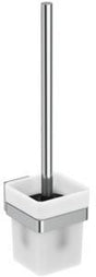 IDEAL STANDARD IOM Cube WC-Bürstengarnitur mit Glasbehälter in Chrom – wandhängend, verdeckte Befestigung