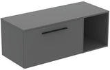 Ideal Standard i.life B Möbel-Set 120 cm mit 1 Auszug & 1 offenem Fach in Gr. Schwarz Weiß matt